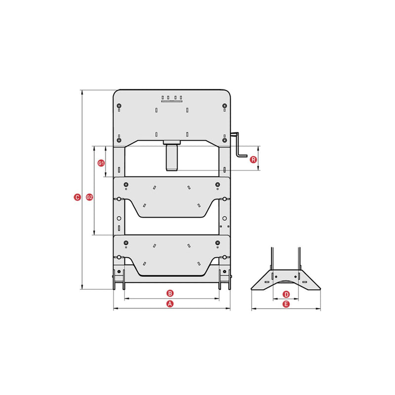 Prensa Hidráulica de 100 Toneladas con Bomba Manual, Mega - Tienda Henca