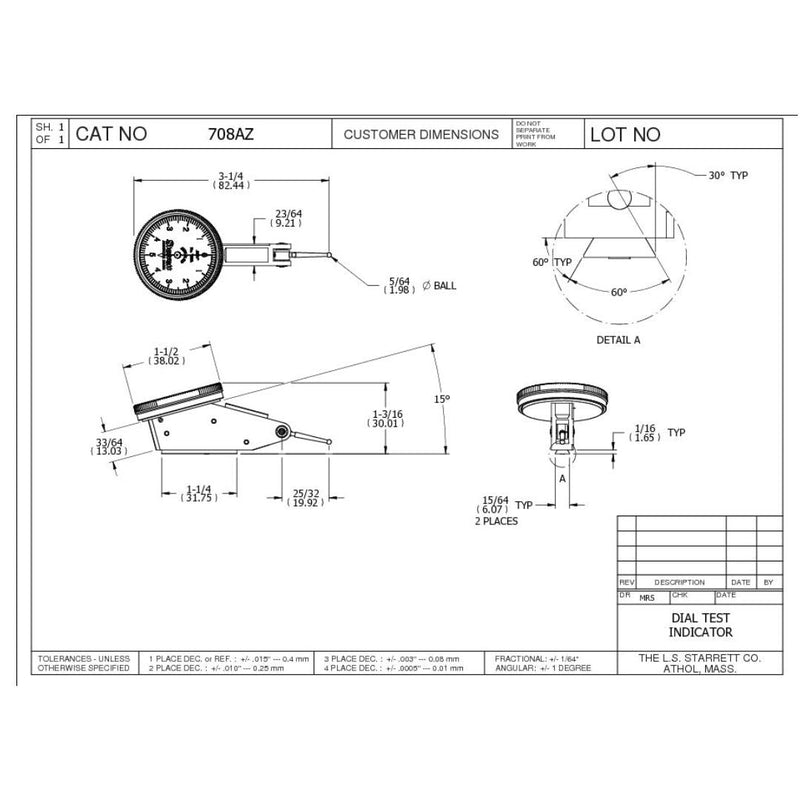 Reloj Comparador Palpador 0.0001MM Starrett - Tienda Henca