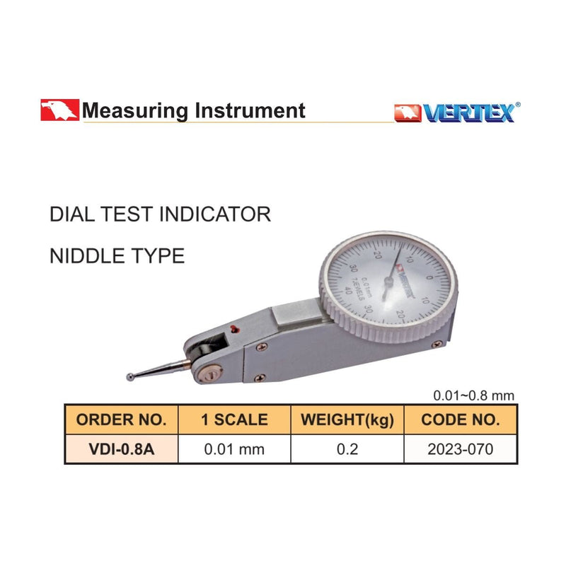Reloj Comparador Palpador 0.01MM 0 - 40", Vertex - Tienda Henca